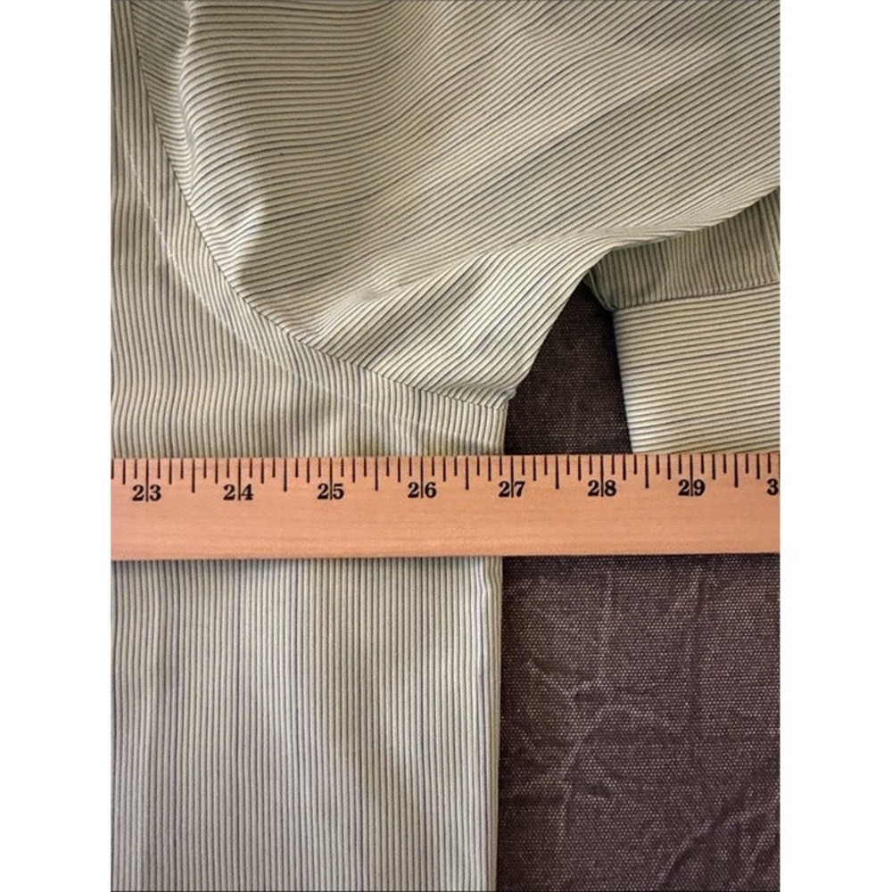 Brooks Brothers 346 Mens 17.5 2/3 Non-Iron Cotton Pinstripe Dress Shirt Green - Picture 7 of 9